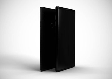Akıllı telefonlar, cep telefonları, arka. Model Yukarı. 3d Hazırlama