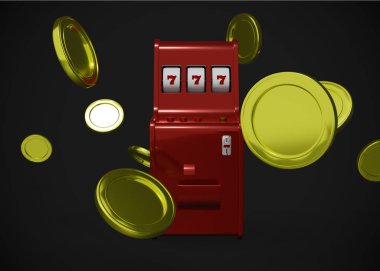 Slot Makinası 3d Render. Kumarhane