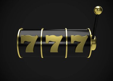 Slot Makinası 3d Render. 777 işareti 