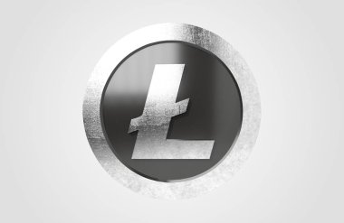 Lite Coin. 3 boyutlu görüntüleme. Şifreli para birimi