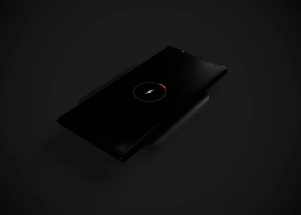 Smartphone Κινητό Πίσω Mock Render Ασύρματη Φόρτιση — Φωτογραφία Αρχείου