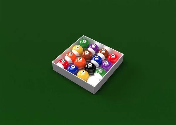 Biljartspel Biljartballen Doos — Stockfoto