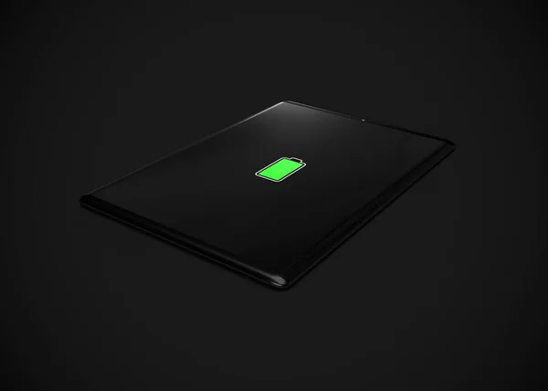 Tablet Black Render 计算机 — 图库照片