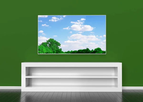 Led Hangt Aan Muur Renderen — Stockfoto