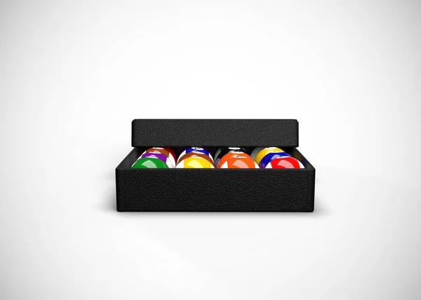 Billiards Game Billiard Balls Box — Stock Photo, Image