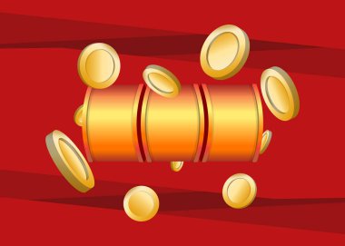 Slot Makinası 3d Render. Vektör illüstrasyonu  