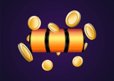 Slot Makinası 3d Render. Vektör illüstrasyonu  