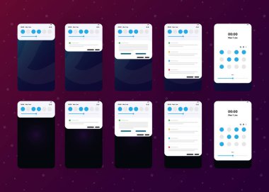 Akıllı telefonlar, cep telefonları, ekranlar. 3d Hazırlama 
