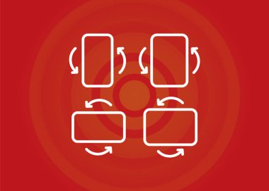 Akıllı telefon, tablet, rotasyon. vektör