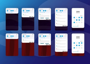 Akıllı telefonlar, cep telefonları, ekranlar. 3d Hazırlama 