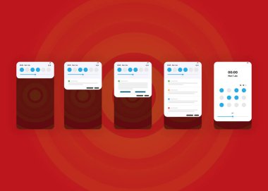 Akıllı telefonlar, cep telefonları, ekranlar. 3d Hazırlama 