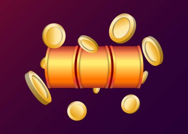 Slot Makinası 3d Render. Vektör illüstrasyonu  