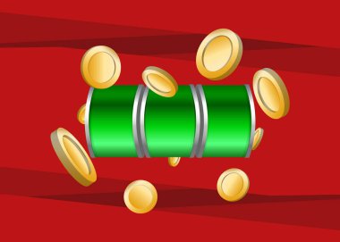 Slot Makinası 3d Render. Vektör illüstrasyonu  