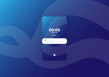 Akıllı telefon, cep telefonu ekranı. 3d hazırlayıcı