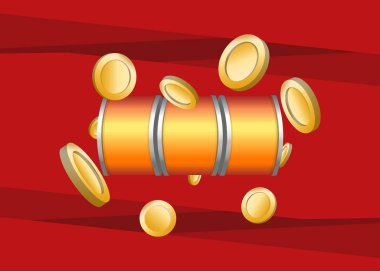 Slot Makinası 3d Render. Vektör illüstrasyonu  
