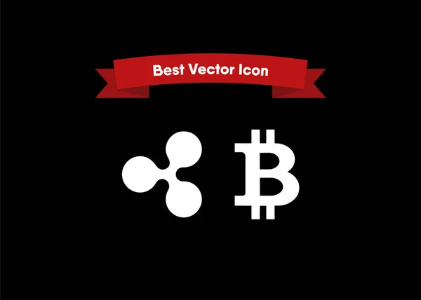 Criptomonedas Bitcoin Ripple Coin Iconos Vector Ilustración — Vector de stock
