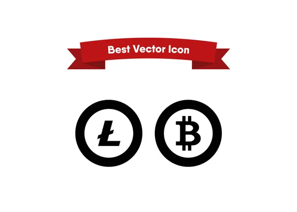 Crypto Monedas Iconos Vector Ilustración — Vector de stock