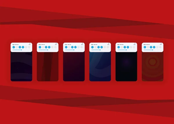 Smartphones Teléfonos Móviles Pantallas Renderizado — Vector de stock