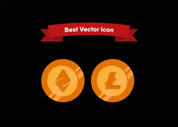Iconos Criptomonedas Vector Ilustración — Vector de stock