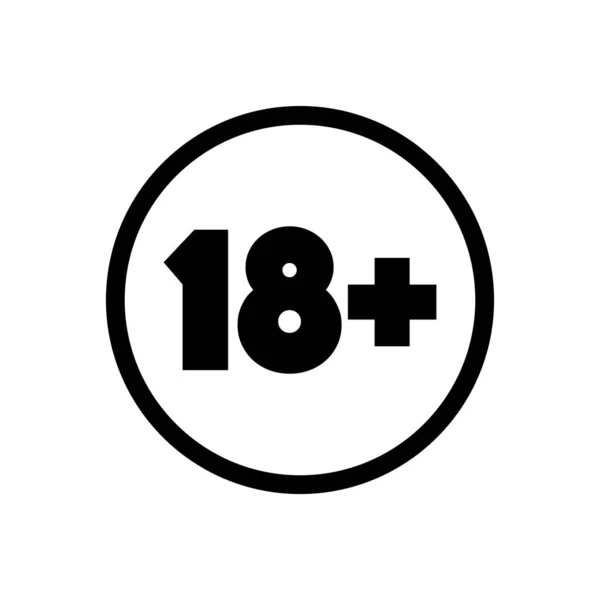 18 + Över 18 Symbolen för vuxna Vektor Illustration — Stock vektor