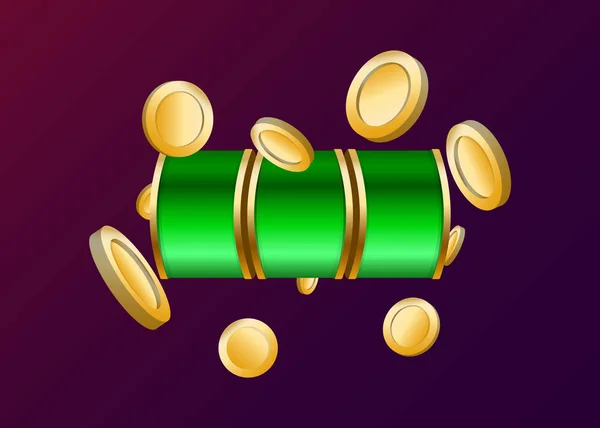 Slot Machine Coins Render — Stockový vektor