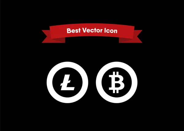 Crypto Monedas Iconos Vector Ilustración — Vector de stock
