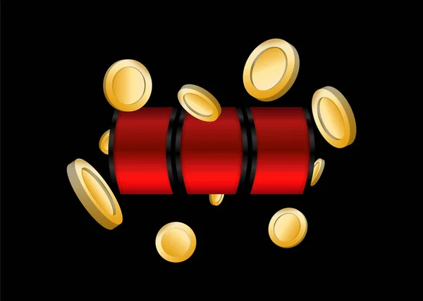 Slot Machine Coins Render — Stock Vector