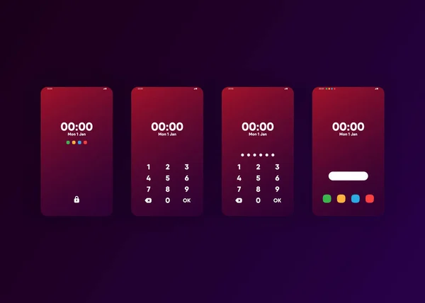 Smartphones Telemóveis Ecrãs Renderização — Vetor de Stock