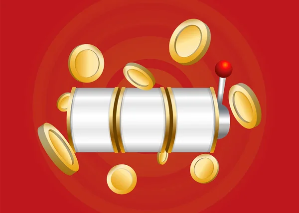 Slot Machine Coins Render — Stock Vector