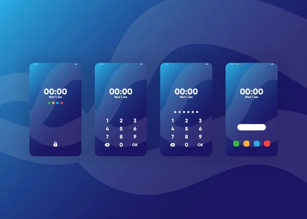 Smartphones Teléfonos Móviles Pantallas Renderizado — Vector de stock