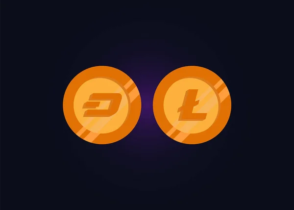 Cryptocurrencies Icons Vector Illustration — 스톡 벡터