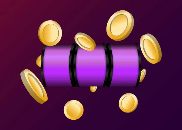 Slot Machine Coins Render — 스톡 벡터