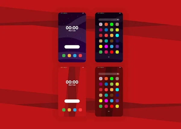 Smartphones Téléphones Portables Écrans Expéditeur — Image vectorielle