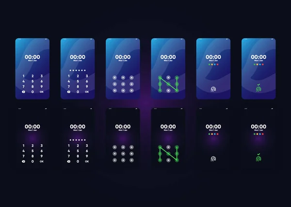 Smartphones Telemóveis Ecrãs Renderização — Vetor de Stock