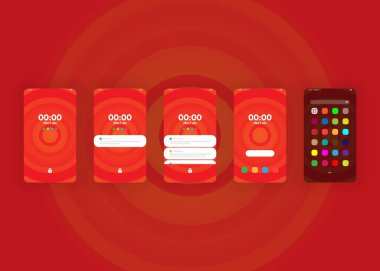 Akıllı telefonlar, cep telefonları, ekranlar. 3d Hazırlama 