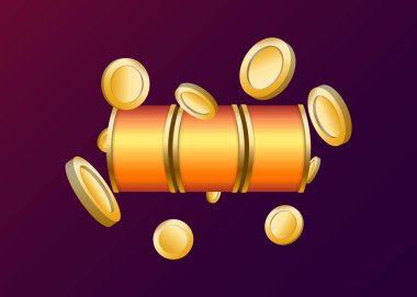 Slot Makinası 3d Render. Vektör illüstrasyonu  
