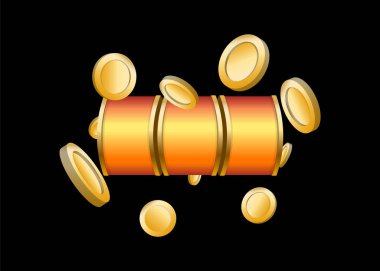 Slot Makinası 3d Render. Vektör illüstrasyonu  