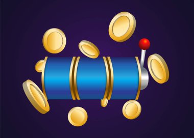 Slot Makinası 3d Render. Vektör illüstrasyonu