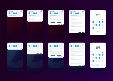 Akıllı telefonlar, cep telefonları, ekranlar. 3d Hazırlama 