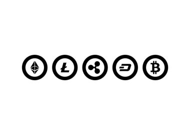 Crypto currencies icons vector illustration  clipart