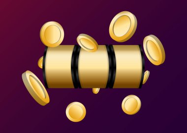 Slot Makinası 3d Render. Vektör illüstrasyonu  