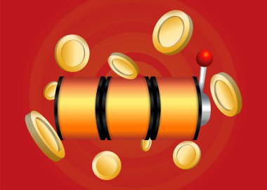 Slot Makinası 3d Render. Vektör illüstrasyonu  