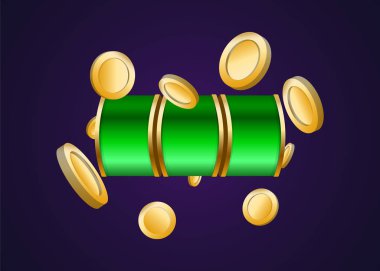 Slot Makinası 3d Render. Vektör illüstrasyonu  