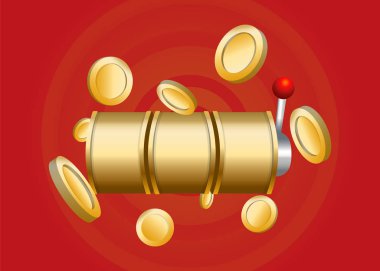 Slot Makinası 3d Render. Vektör illüstrasyonu  
