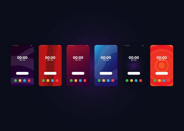 Smartphones Teléfonos Móviles Pantallas Renderizado — Vector de stock