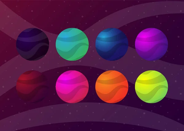 Planetas Cosmos Espaço Ilustração Vetorial —  Vetores de Stock