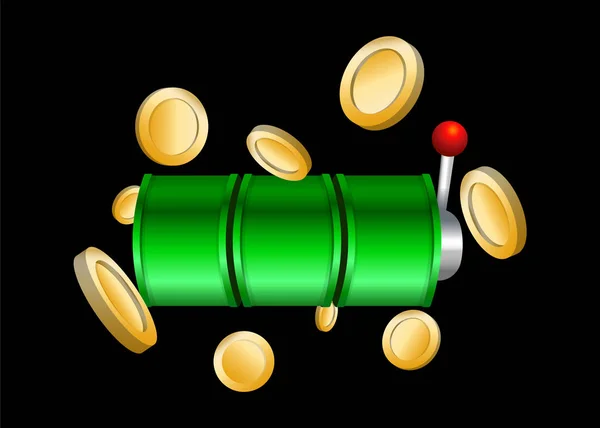 Spielautomat Und Münzen Renderer — Stockvektor
