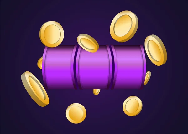 Slot Machine Coins Render — Stockový vektor