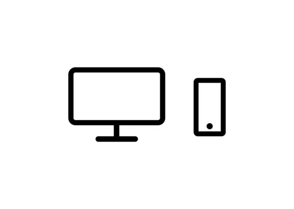 Ilustração Vetorial Dispositivos Computador Smartphone — Vetor de Stock
