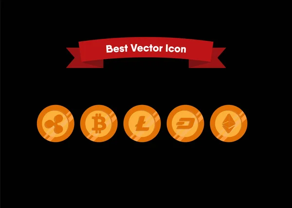 Crypto Monedas Vector Ilustración — Vector de stock